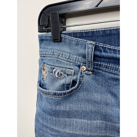 INC Women’s Size 2 Capri Jeans Blue Stretch Denim Mid Rise Embroidered Crop - Picture 6 of 6